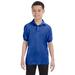 Hanes 054Y Youth 5.2 oz. 50/50 EcoSmart Jersey Knit Polo Shirt in Deep Royal Blue size Small | Cotton Polyester