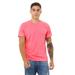 Bella + Canvas 3650 Poly-Cotton Short-Sleeve T-Shirt in Neon Pink size Medium | Cotton/Polyester Blend B3650, BC3650