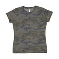 LAT 3516 Women's Fine Jersey T-Shirt in Vintageuflage size Medium | Ringspun Cotton LA3516
