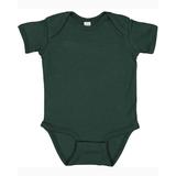 Rabbit Skins 4400 Infant Baby Rib Bodysuit in Forest Green size 6MOS | Ringspun Cotton LA4400, RS4400
