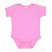 Rabbit Skins 4400 Infant Baby Rib Bodysuit in Raspberry size 6MOS | Ringspun Cotton LA4400, RS4400