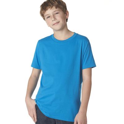 Next Level 3310 Youth Boysâ€™ Cotton Crew T-Shirt in Turquoise size XS NL3310