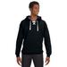 J America JA8830 Adult Sport Lace Hooded Sweatshirt in Black size Large | Ringspun Cotton 8830