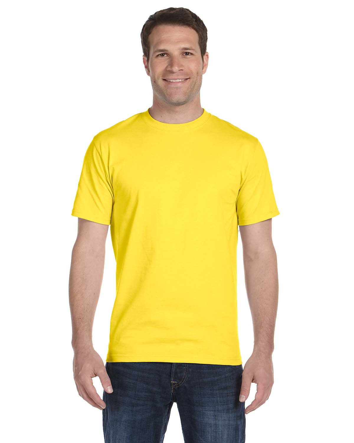 Hanes 5280 Adult Essential Short Sleeve T-Shirt in Yellow size 3XL | Cotton