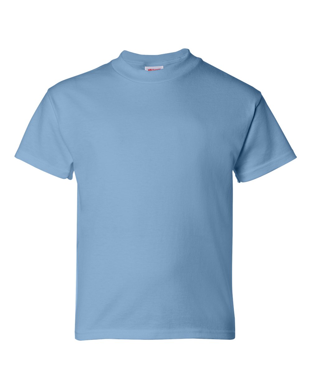 Hanes 5480 Youth Essential-T T-Shirt in Light Blue size Medium | Cotton