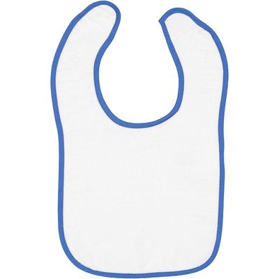 Rabbit Skins 1003 Infant Contrast Trim Terry Bib in White/Royal LA1003, RS1003