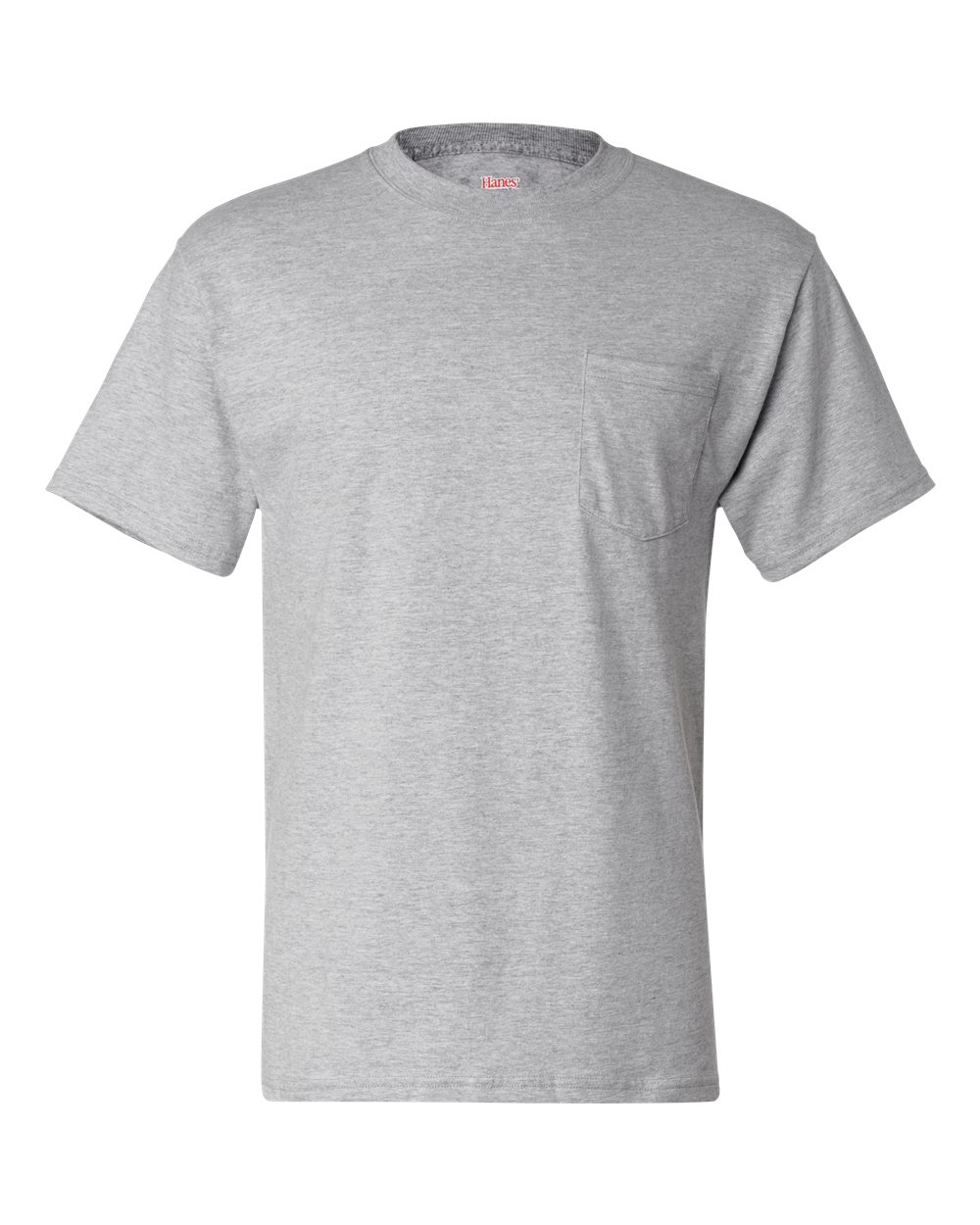 Hanes 5190P Adult Beefy-T-Shirt with Pocket in Light Steel size Medium | Ringspun Cotton 5190