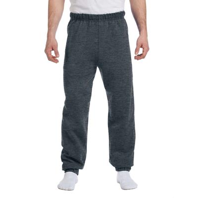 Jerzees 973 Adult NuBlend Fleece Sweatpants in Black Heather size Medium | Cotton Polyester 973M, 973MR
