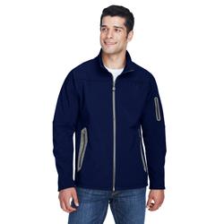 North End 88138 Men's Three-Layer Fleece Bonded Soft Shell Technical Jacket in Classic Navy Blue size Small