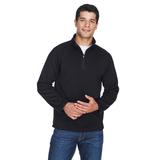 Devon & Jones DG792 Adult Bristol Sweater Fleece Quarter-Zip Jacket in Black size Medium | Polyester