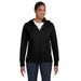 econscious EC4501 Women's Heritage Full-Zip Hooded Sweatshirt in Black size Large