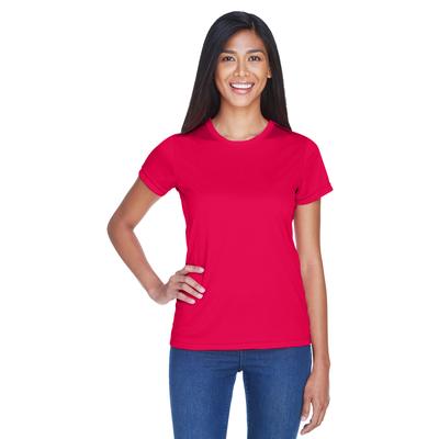 UltraClub 8420L Athletic Women's Cool & Dry Sport Performance Interlock T-Shirt in Red size 2XL | Polyester