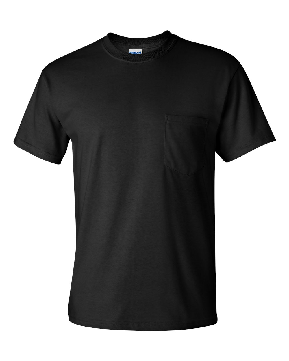 Gildan G230 Ultra Cotton T-Shirt with Pocket in Black size XL 2300, G2300