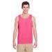 Gildan G520 Heavy Cotton Tank Top in Safety Pink size 2XL 5200, G5200