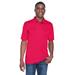 UltraClub 8425 Men's Cool & Dry Sport Performance Interlock Polo Shirt in Red size 2XL | Polyester