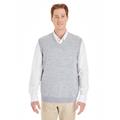 Harriton M415 Men's Pilbloc V-Neck Sweater Vest in Grey Heather size XS | Acrylic Blend