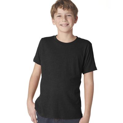 Next Level N6310 Youth Triblend Crew T-Shirt in Vintage Black size Small | 50% polyester, 25% airlume combed and ring-spun cotton, rayon NL6310, 6310