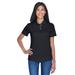 UltraClub 8445L Women's Cool & Dry Stain-Release Performance Polo Shirt in Black size Small | Polyester