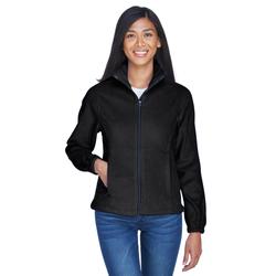 UltraClub 8481 Women's Iceberg Fleece Full-Zip Jacket in Black size Large | Polyester