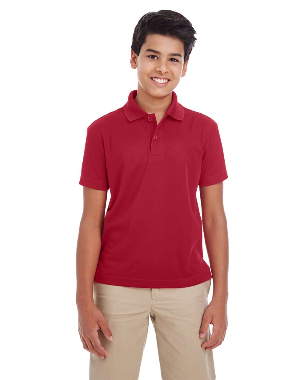 CORE365 88181Y Youth Origin Performance Piqué Polo Shirt in Classic Red size Large | Polyester