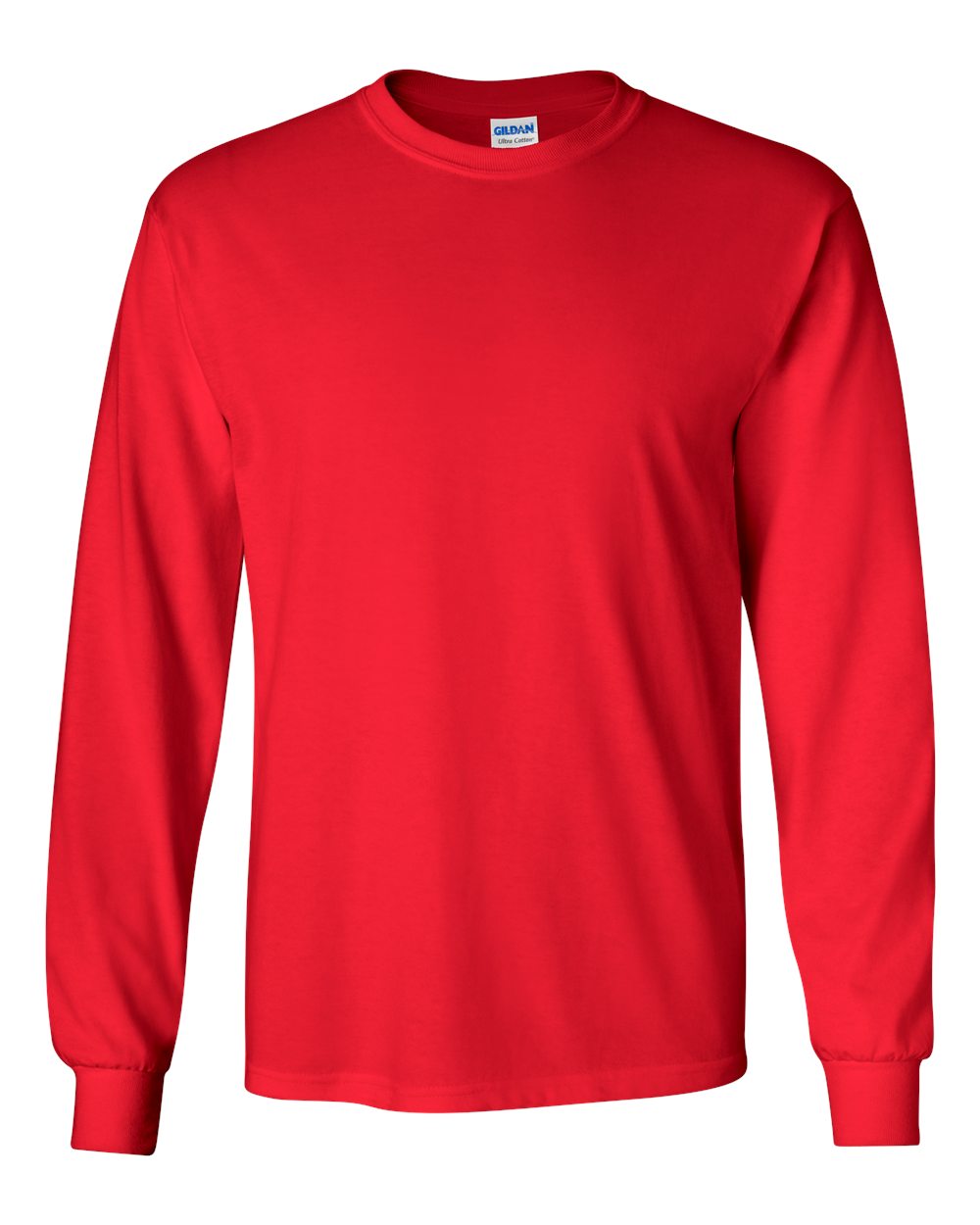 Gildan G240 Cotton Long Sleeve T-Shirt in Red size XL 2400, G2400