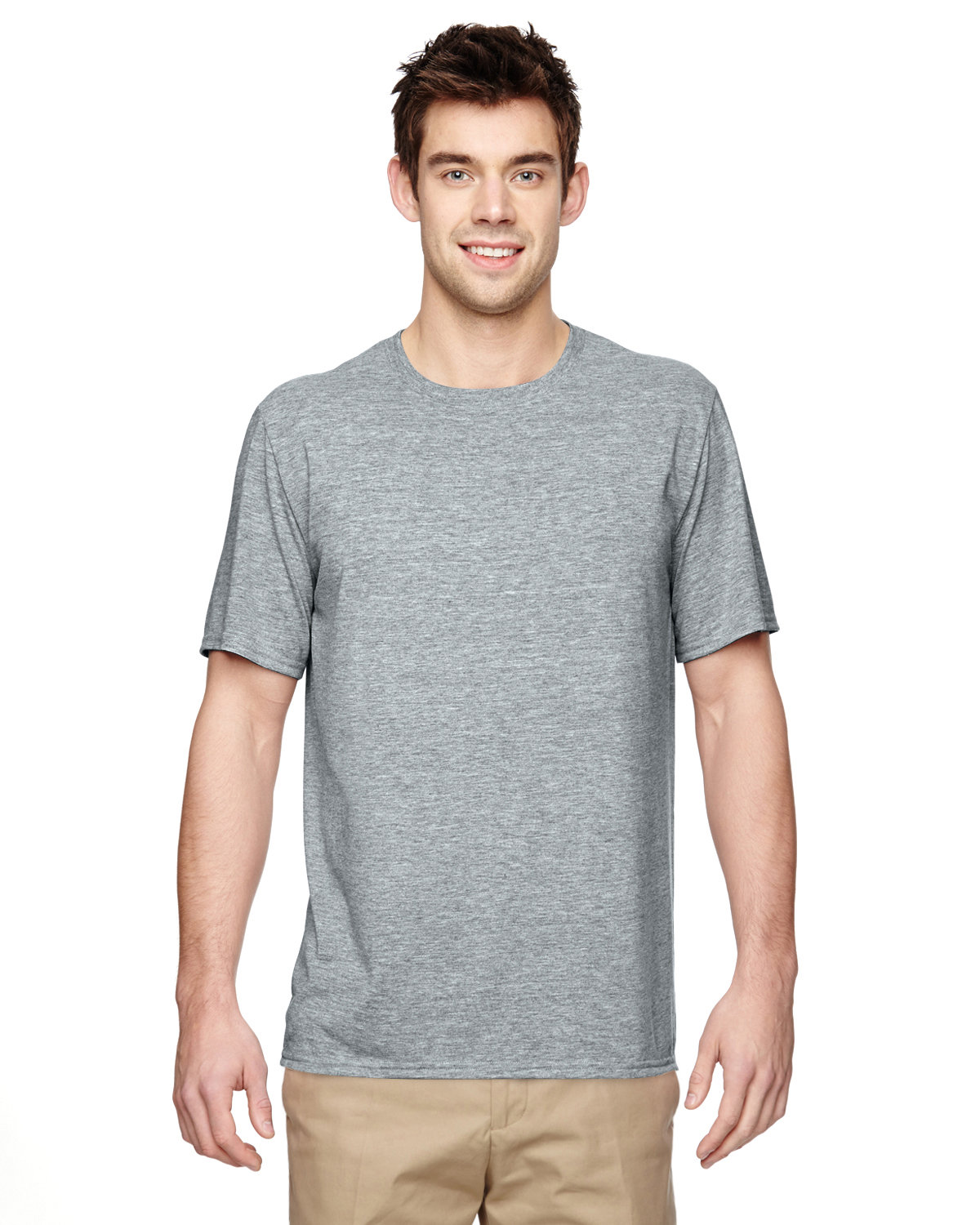 Gildan G420 Athletic Performance T-Shirt in Sport Grey size Small | Polyester 42000, G42000