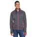 North End 88697 Men's Flux MÃ©lange Bonded Fleece Jacket in Carbon/Olympic Red size 2XL | Polyester