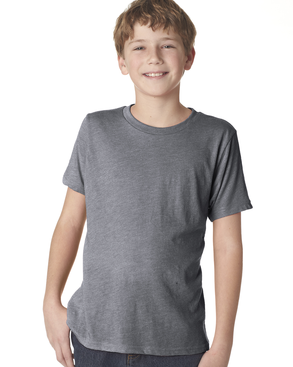 Next Level N6310 Youth Triblend T-Shirt in Premium Heather size XS | 50% polyester, 25% airlume combed and ring-spun cotton, rayon NL6310, 6310