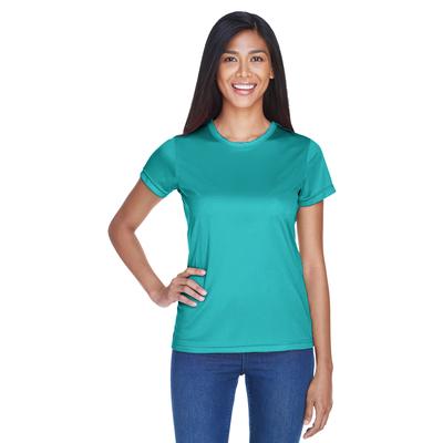 UltraClub 8420L Athletic Women's Cool & Dry Sport Performance Interlock T-Shirt in Jade size XS | Polyester