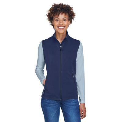CORE365 CE701W Women's Cruise Two-Layer Fleece Bonded Soft Shell Vest in Classic Navy Blue size Medium | Polyester Blend