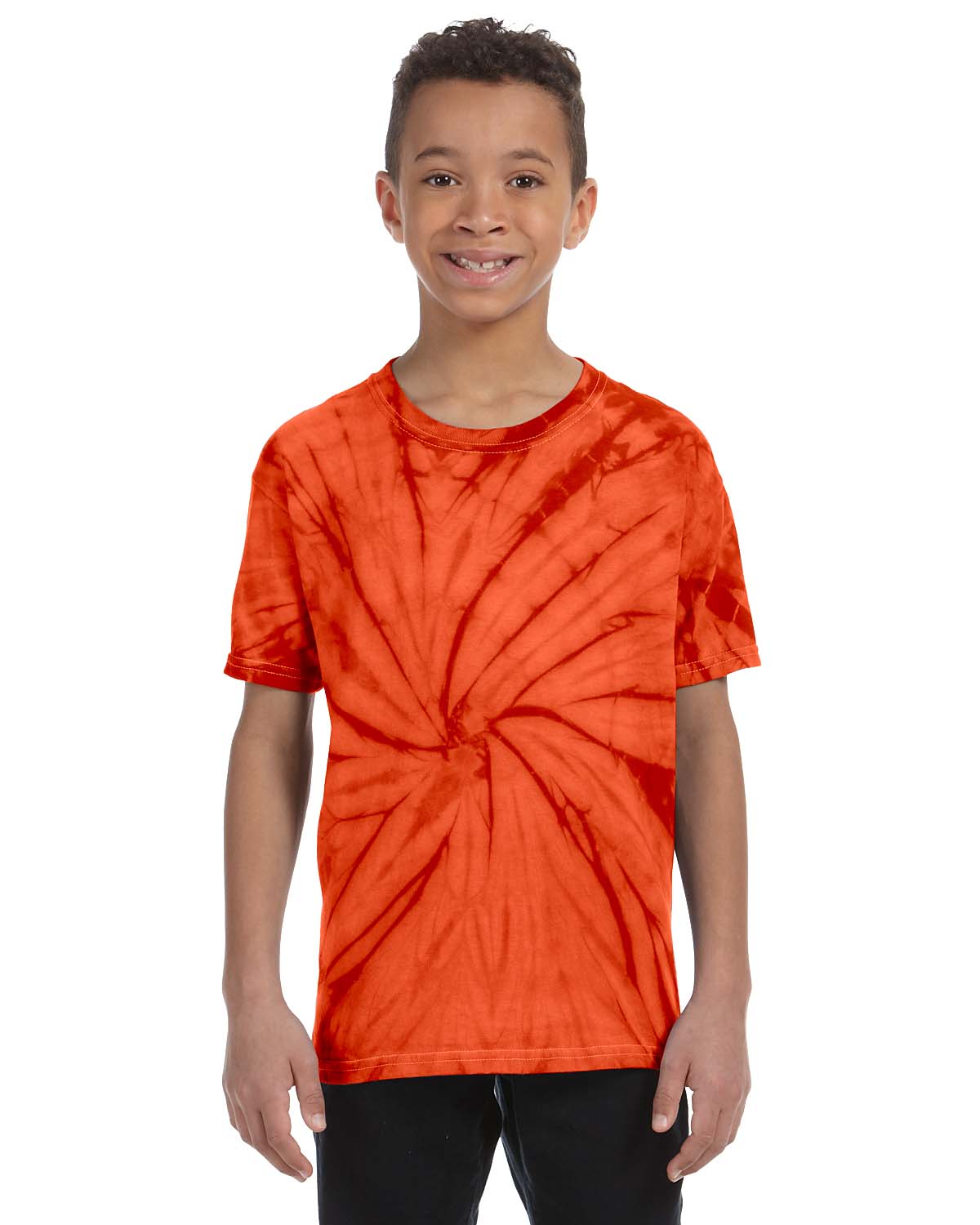 Tie-Dye CD101Y Youth 5.4 oz. Cotton Spider T-Shirt in Orange size Medium 1000Y, CD100Y, T1000Y