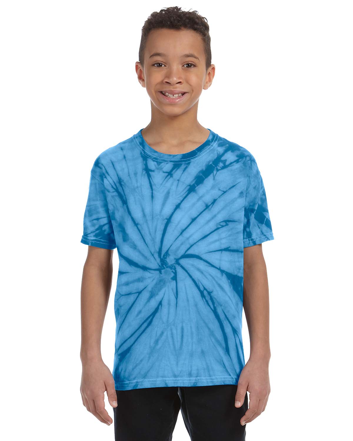 Tie-Dye CD101Y Youth 5.4 oz. Cotton Spider T-Shirt in Turquoise size XS 1000Y, CD100Y, T1000Y