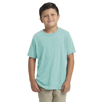 Next Level N6310 Youth Triblend Crew T-Shirt in Tahiti Blue size Large | 50% polyester, 25% airlume combed and ring-spun cotton, rayon NL6310, 6310