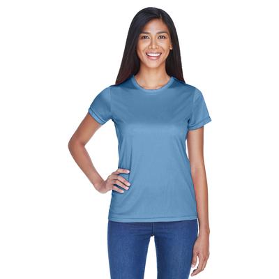 UltraClub 8420L Athletic Women's Cool & Dry Sport Performance Interlock T-Shirt in Indigo size Large | Polyester