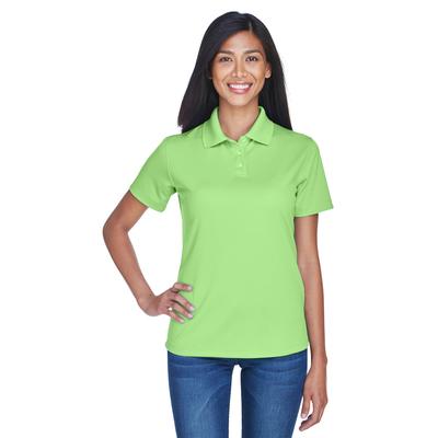UltraClub 8445L Women's Cool & Dry Stain-Release Performance Polo Shirt in Light Green size XS | Polyester