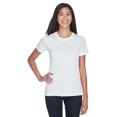 UltraClub 8620L Women's Cool & Dry Basic Performance T-Shirt in White size 3XL | Polyester