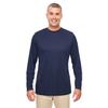 UltraClub 8622 Men's Cool & Dry Performance Long-Sleeve Top in Navy Blue size 3XL | Polyester