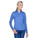 UltraClub 8618W Women's Cool & Dry Heathered Performance Quarter-Zip T-Shirt in Royal Blue Heather size Small | Polyester