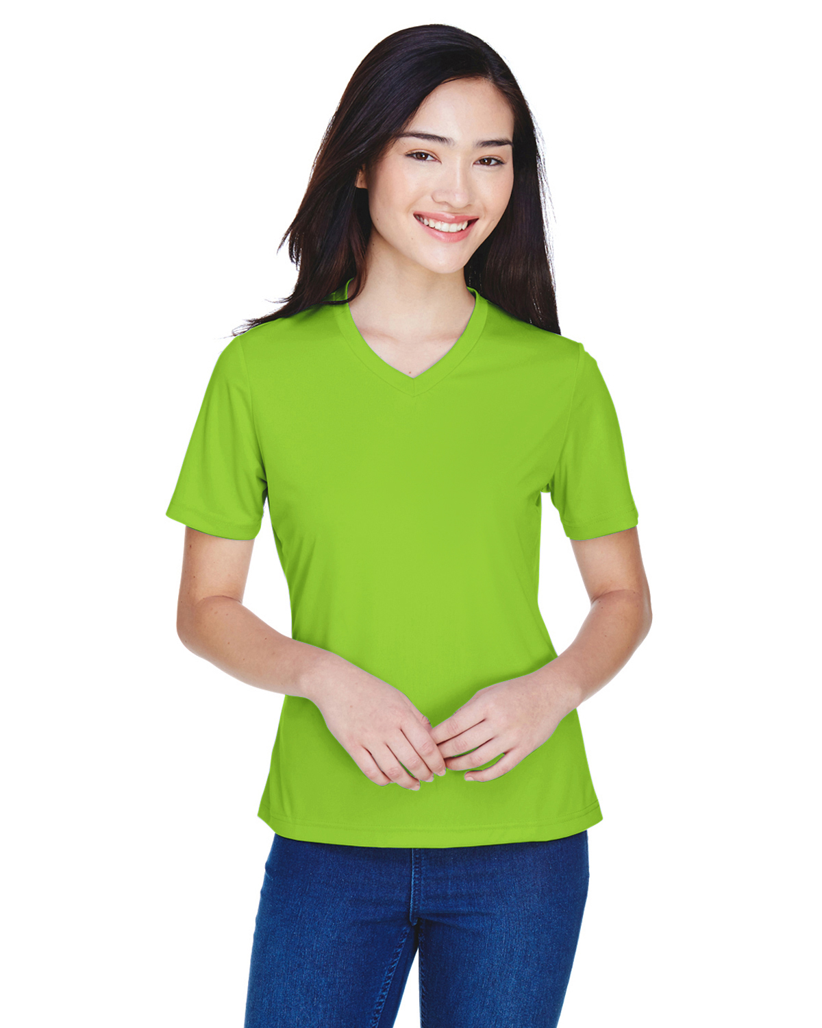 Team 365 TT11W Athletic Women's Zone Performance T-Shirt in Acid Green size XS | Polyester