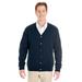 Harriton M425 Men's Pilbloc V-Neck Button Cardigan Sweater in Dark Navy Blue size Large | Acrylic Blend