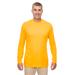 UltraClub 8622 Men's Cool & Dry Performance Long-Sleeve Top in Gold size XL | Polyester