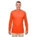 UltraClub 8622 Men's Cool & Dry Performance Long-Sleeve Top in Bright Orange size 2XL | Polyester