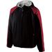 Holloway 229111 Adult Polyester Full Zip Hooded Homefield Jacket in Black/Scarlet size XL