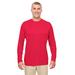 UltraClub 8622 Men's Cool & Dry Performance Long-Sleeve Top in Red size Medium | Polyester