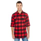 Burnside B8210 Men's Plaid Flannel Shirt in Red/Black size 2XL | Cotton 8210