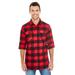 Burnside B8210 Men's Plaid Flannel Shirt in Red/Black size 2XL 8210