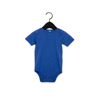 Bella + Canvas 100B Infant Jersey Short-Sleeve One-Piece Top in True Royal Blue size 6-12MOS | Cotton B100B