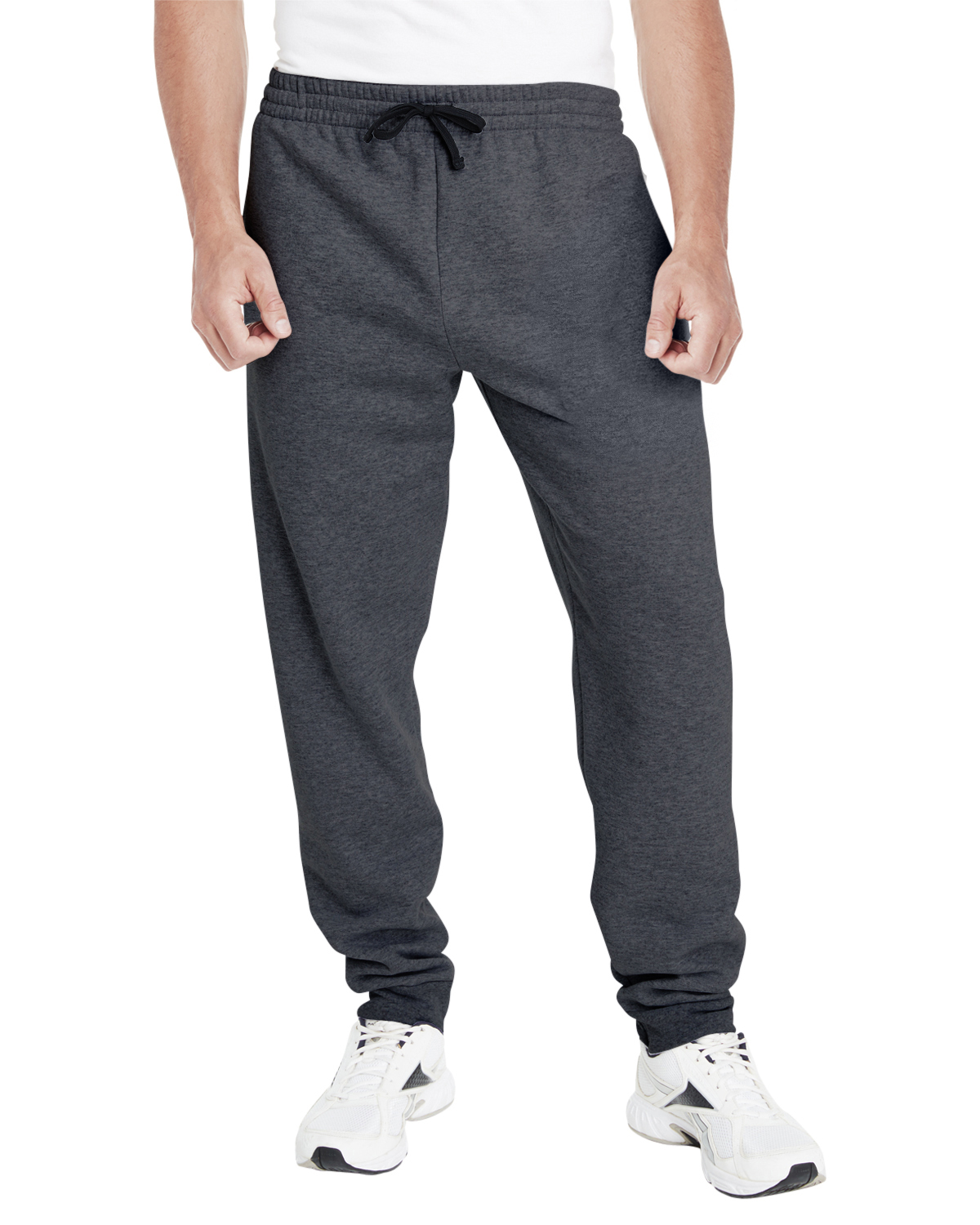 Jerzees 975MPR Adult Nublend Jogger Pant in Black Heather/Black size 2XL | Cotton/Polyester Blend 975MP