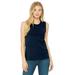Bella + Canvas B6003 Women's Jersey Muscle Tank Top in Navy Blue size Large | Ringspun Cotton 6003, BC6003