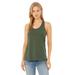 Bella + Canvas B6008 Women's Jersey Racerback Tank Top in Military Green size XL | Cotton 6008, BC6008